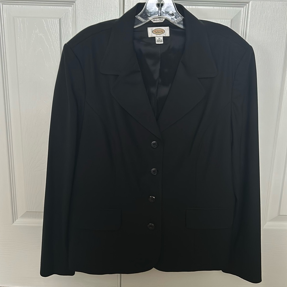 Talbots Black Career Blazer Women’s Size 14 Classic Lined Jacket